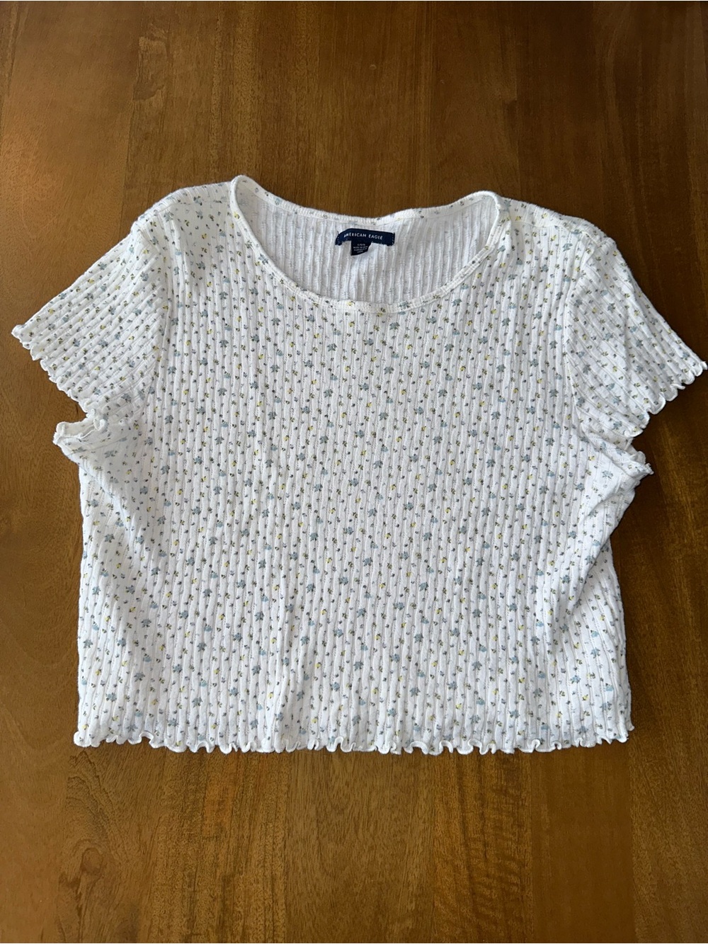 White Floral Crop Tee - American Eagle